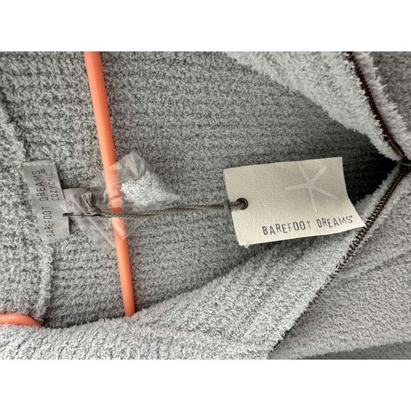 NWT Barefoot Dreams CozyChic Light Blue Half Zip Stand Collar Fleece Jacket XL - Picture 5 of 8